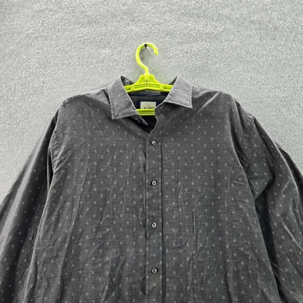 Polo Ralph Lauren Men Button Up Shirt XL Gray Geometric Long‎ Sleeve